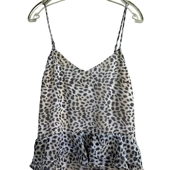 Victoria's Secret Womens Peplum Dress Black Ivory Animal Print Sleeveless Size 6 - Picture 3 of 12
